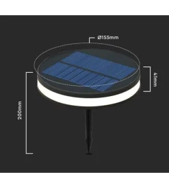 Illuminazione Per Esterno- Paletto solare da giardino con picchetto 2w 3000k ip44, 15,5x4,1x20 cm