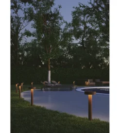 Illuminazione Per Esterno- Palo da giardino "underwood" corten 70x21 cm, 4xg9