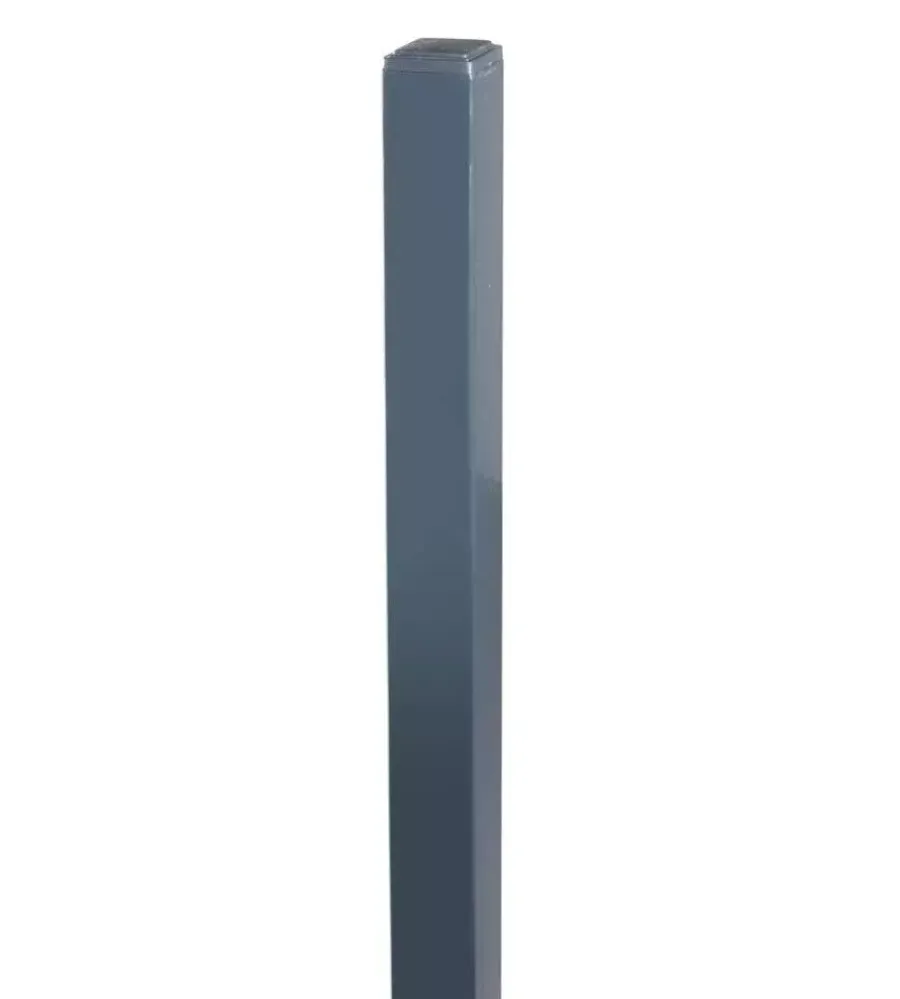 Reti, Recizioni E Cancelli Per Giardino- Palo in metallo verniciato grigio 40x40x125 cm