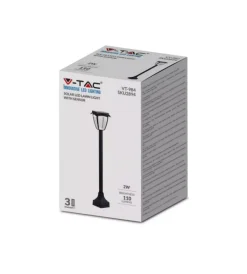 Illuminazione Per Esterno|Palo led solare da esterno vtac nero 3000+6000k