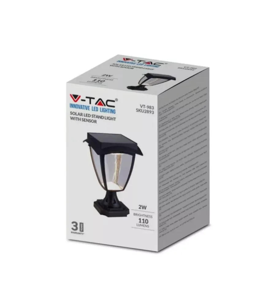 Hot Palo led solare da esterno vtac nero 3000+6000k Illuminazione Per Esterno