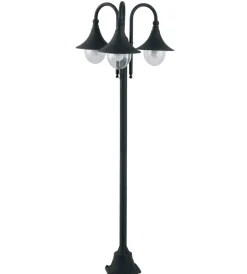 New Palo "pavia" nero 190x56 cm, 3xe27 Illuminazione Per Esterno