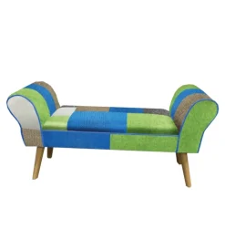 Hot Panca "patch" in tessuto multicolore, 100x54x35 cm Poltrone E Pouf