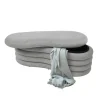 BellaHome Poltrone E Pouf|Panca contenitore "goccia" grigio 106x43x42 cm