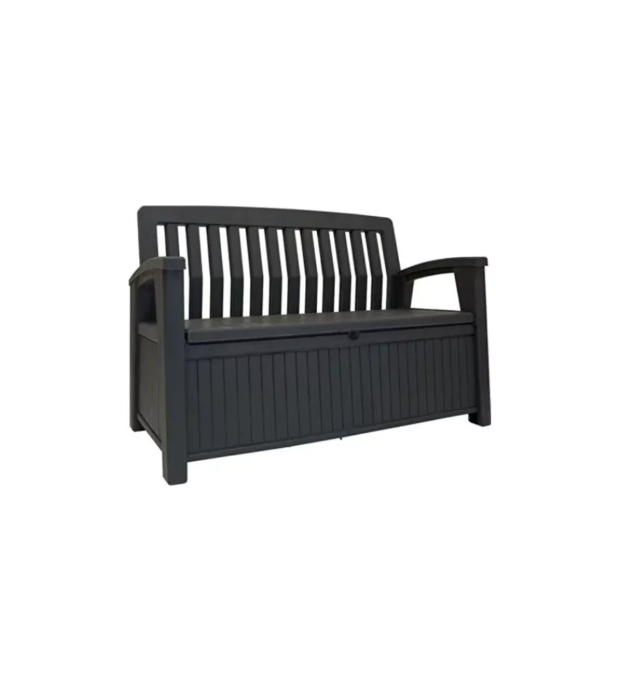 Best Panchina cassapanca "patio storage bench" in resina grafite 132x61,2x89 cm Mobili Da Giardino E Accessori