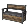 Keter Contenitori Da Esterno|Panchina con contenitore "deco bench" in resina marrone effetto legno 227 lt 133x61x89 cm