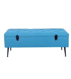 Best Panchina contenitore "lisa" in tessuto carta da zucchero, 102x44x40 cm Poltrone E Pouf