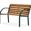 Mobili Da Giardino E Accessori|Panchina da esterno essenza "parco" in acciaio e legno 122x62x80 cm