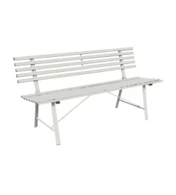 Mobili Da Giardino E Accessori|Panchina da esterno solaria "gallipoli" in ferro avorio 3 posti 150x57x76 cm