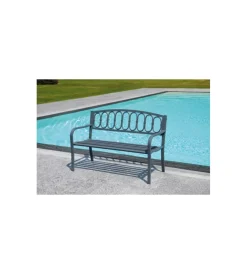 Discount Panchina da esterno solaria in ferro e ghisa antracte 2 posti 127x63x87 cm Mobili Da Giardino E Accessori