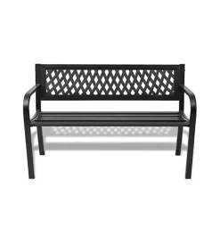 Mobili Da Giardino E Accessori|Panchina da giardino essenza "boulevard" in acciaio nero 120x50x75 cm