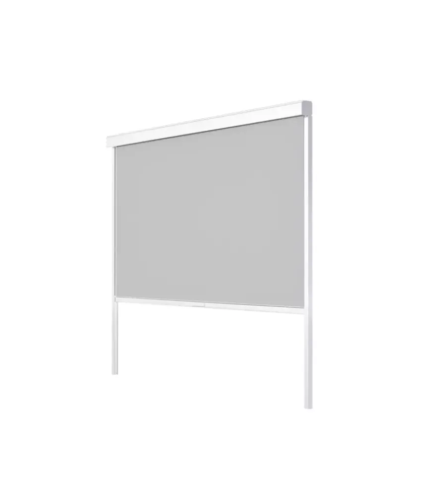 Coperture Per Esterno E Accessori|Pannello laterale avvolgibile per pergole riviera "zip screen" in textilene bianco e grigio lato 3 m