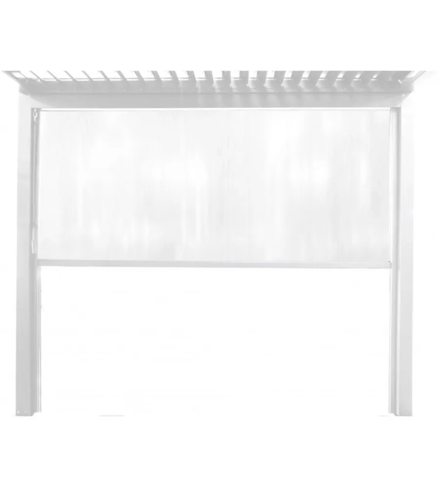 Coperture Per Esterno E Accessori- Pannello laterale manuale elica garden per pergola bioclimatica in pvc bianco lato 3 mt