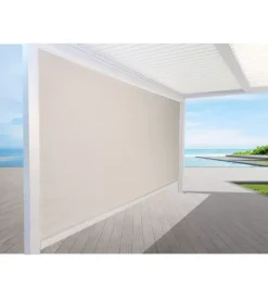 Clearance Pannello laterale oscurante per pergole riviera "screen" in textilene bianco e grigio lato 3 m Coperture Per Esterno E Accessori