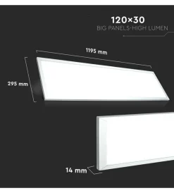 Illuminazione Per Interno- Pannello led 29 w 6000 k 3960 lm con driver incluso, 1195x295x12,5 mm
