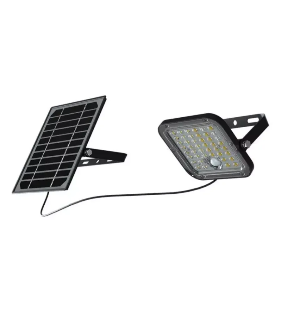 Illuminazione Per Esterno- Pannello led con ricarica solare e sensore 10w, 6400k