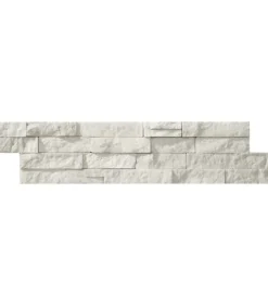 Rivestimento Murale|Pannello sottile marmo di quarzo e calcite colore bianco, 40x10 cm