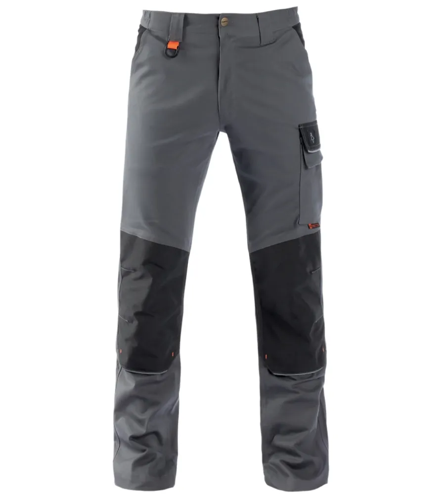 Pantaloni|Pantaloni-Kapriol Pantalone da lavoro "tenere pro" colore grigio/nero, tg. xxl