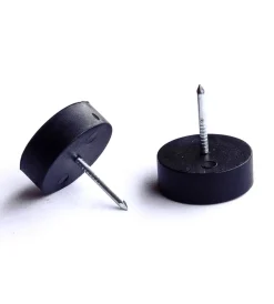 Accessori- Paracolpi con chiodo - ø 15 mm. - nero - 8 pz.