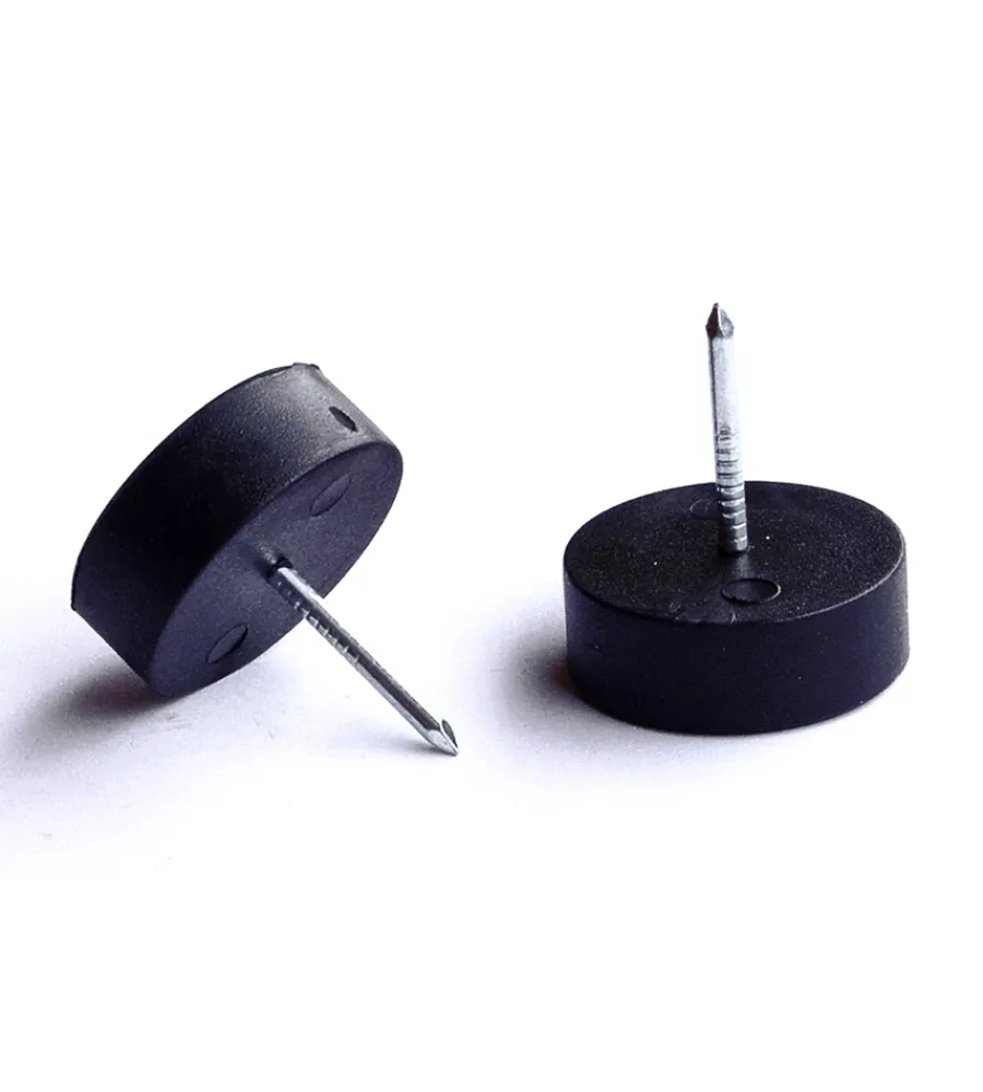 Accessori- Paracolpi con chiodo - ø 15 mm. - nero - 8 pz.