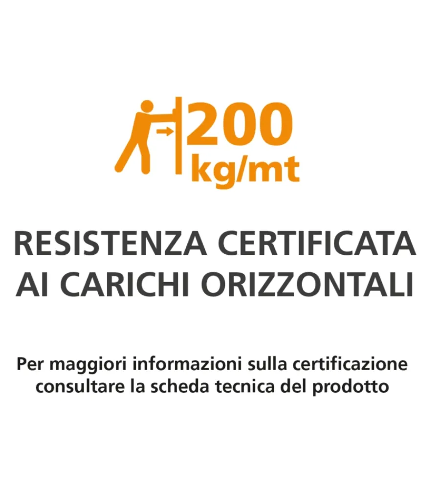 Metal Expert Porte, Scale E Pavimenti|Parapetto modulare certificato in acciaio inox aisi 304 con fissaggio a parete, 150 cm- kit intermedio b2