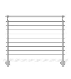 Porte, Scale E Pavimenti-Metal Expert Parapetto modulare certificato in acciaio inox aisi 304 con fissaggio a parete, 150 cm- kit completo b1