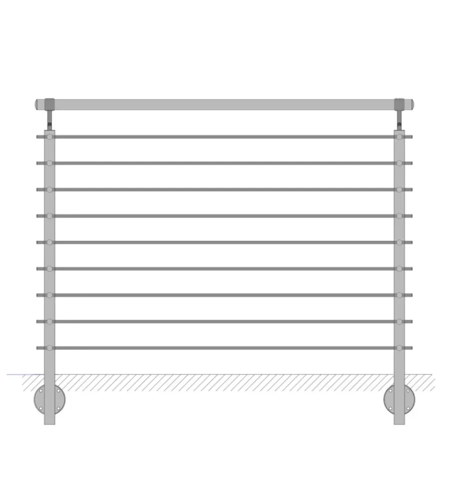 Porte, Scale E Pavimenti-Metal Expert Parapetto modulare certificato in acciaio inox aisi 304 con fissaggio a parete, 150 cm- kit completo b1