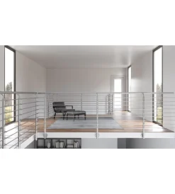 Porte, Scale E Pavimenti-Metal Expert Parapetto modulare certificato in acciaio inox aisi 304 con fissaggio a parete, 150 cm- kit completo b1