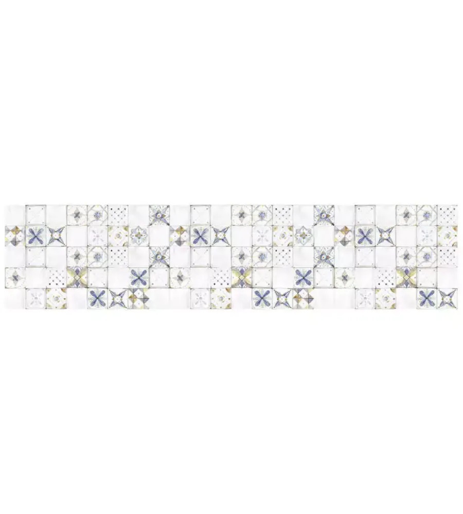 Outlet Paraschizzi adesivo da cucina fantasia "provence tiles", 260x60 cm Decorazione Pareti