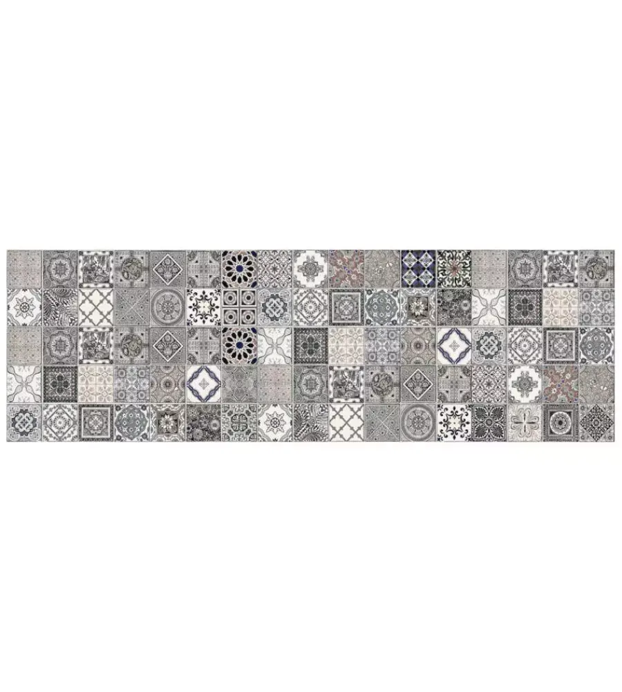 Decorazione Pareti|Paraschizzi adesivo da cucina fantasia "azulejos antichi", 190x60 cm