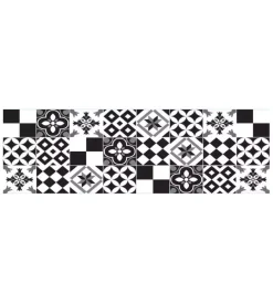Decorazione Pareti- Paraschizzi adesivo da cucina fantasia "piastrelle black&white", 190x60 cm