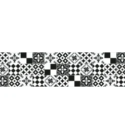 Decorazione Pareti- Paraschizzi adesivo in pvc piastrelle b&w, 260x60 cm