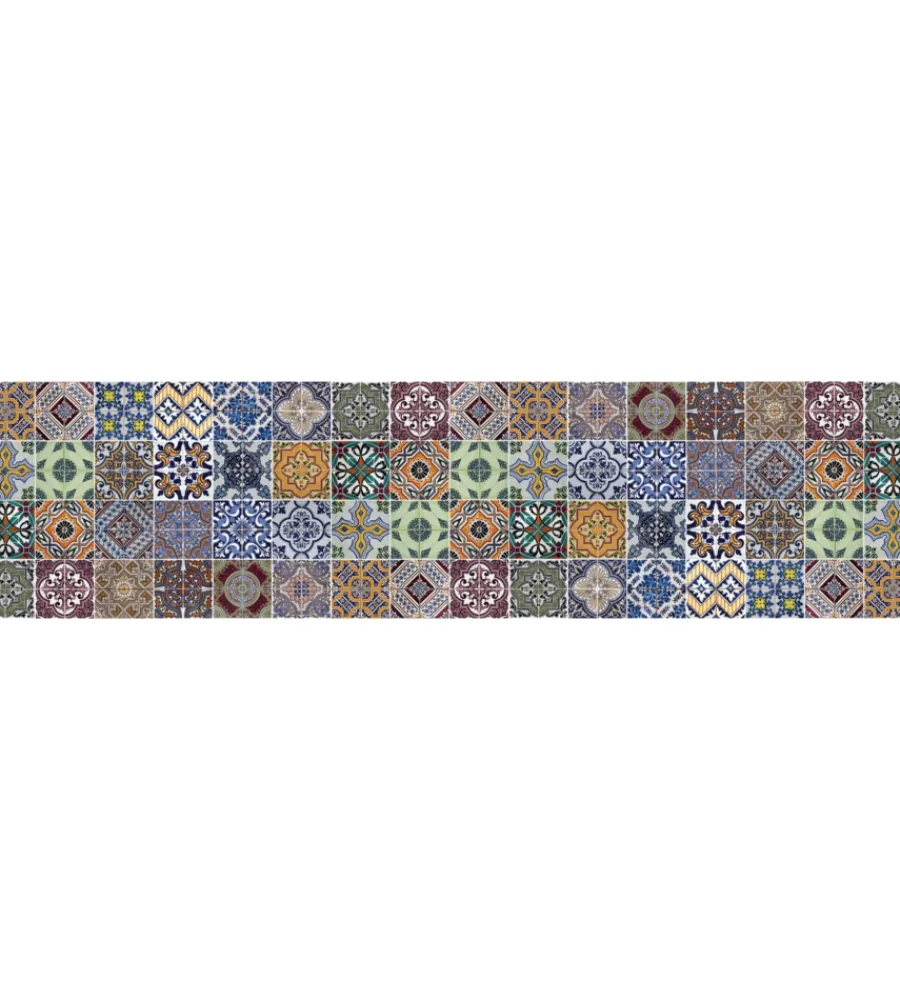 Decorazione Pareti|Paraschizzi adesivo in pvc "azulejos", 260x60 cm