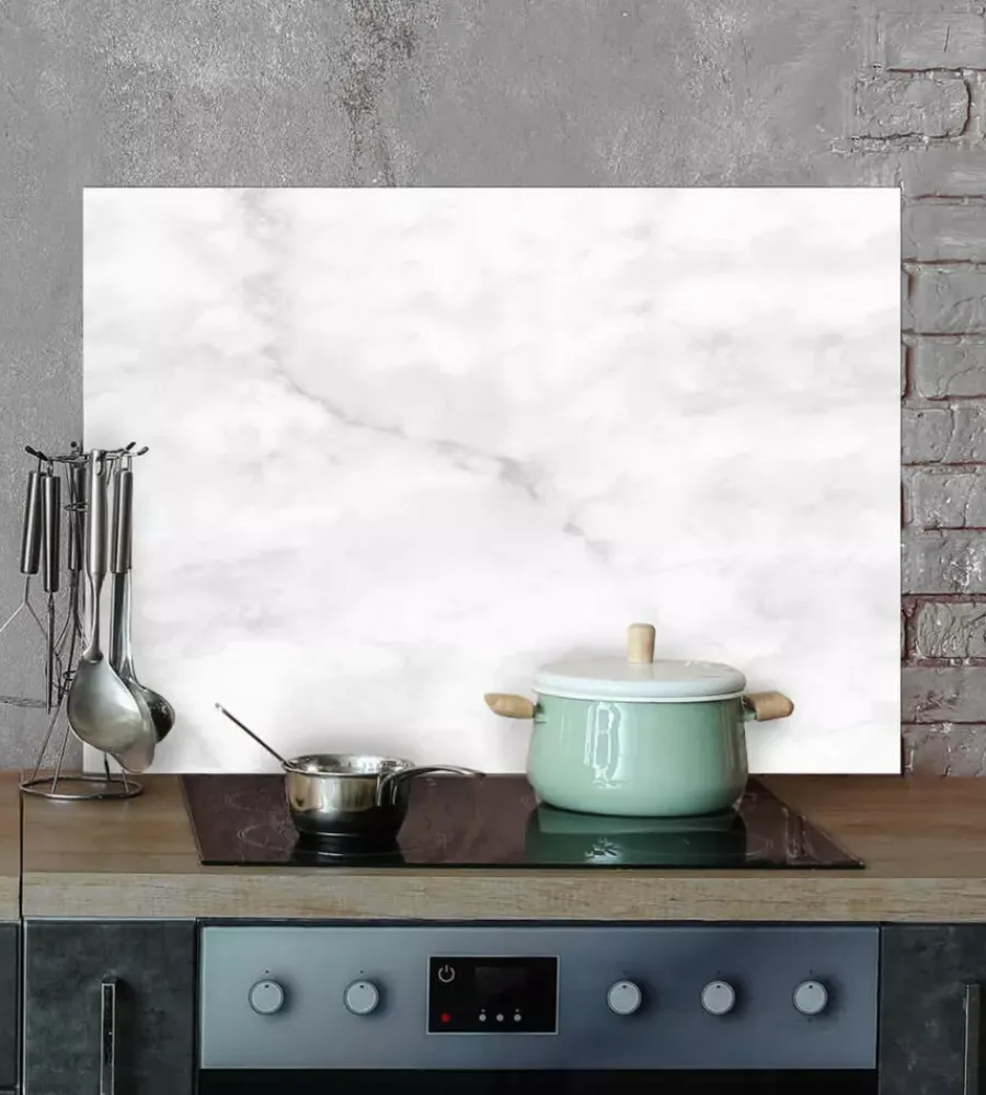 Decorazione Pareti- Paraschizzi da cucina in alluminio fantasia "marble", 72x48 cm