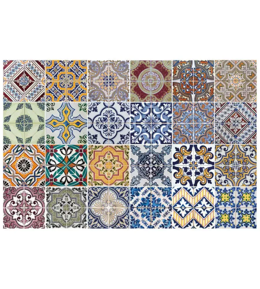 Best Paraschizzi da cucina in alluminio fantasia "azulejos", 72x48 cm Decorazione Pareti