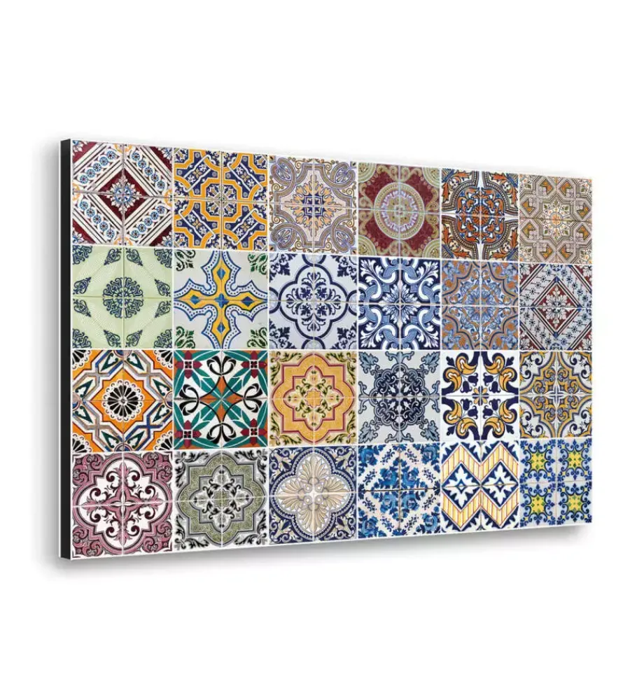 Best Paraschizzi da cucina in alluminio fantasia "azulejos", 72x48 cm Decorazione Pareti