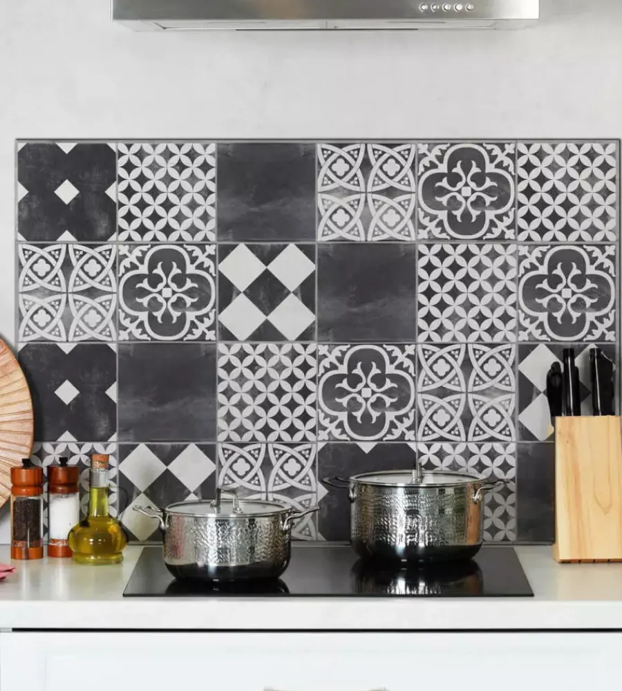 Hot Paraschizzi da cucina in alluminio fantasia "ardesia", 72x48 cm Decorazione Pareti