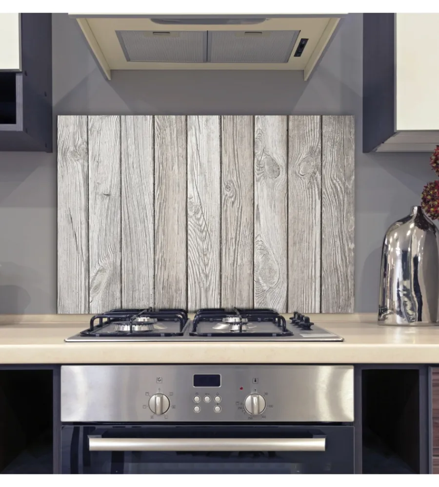 Decorazione Pareti- Paraschizzi in alluminio legno, 48x72 cm