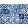 Decorazione Pareti|Paraschizzi in alluminio azulejos blu, 48x72 cm