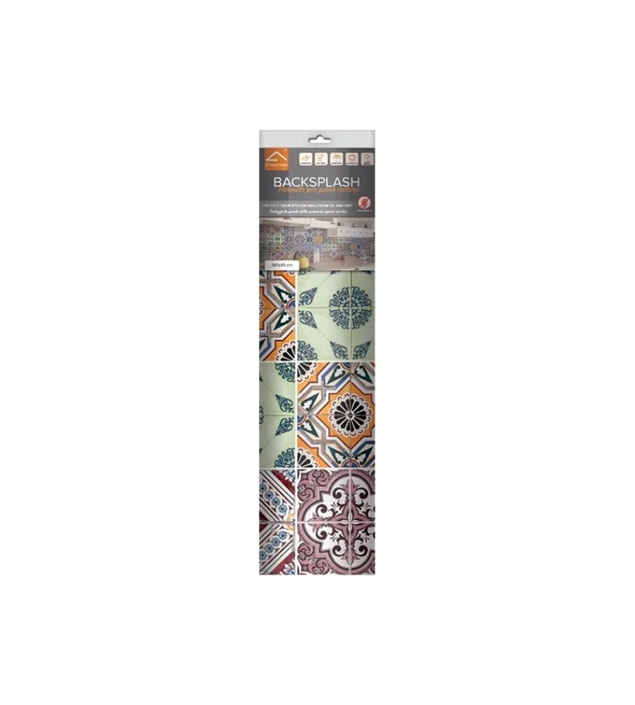 Decorazione Pareti- Paraschizzi xl "azulejos" in pvc, 180x45 cm