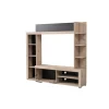 Pareti Soggiorno E Porta Tv-BellaHome Parete da soggiorno "venezia" quercia e nero, 172x33x157 cm