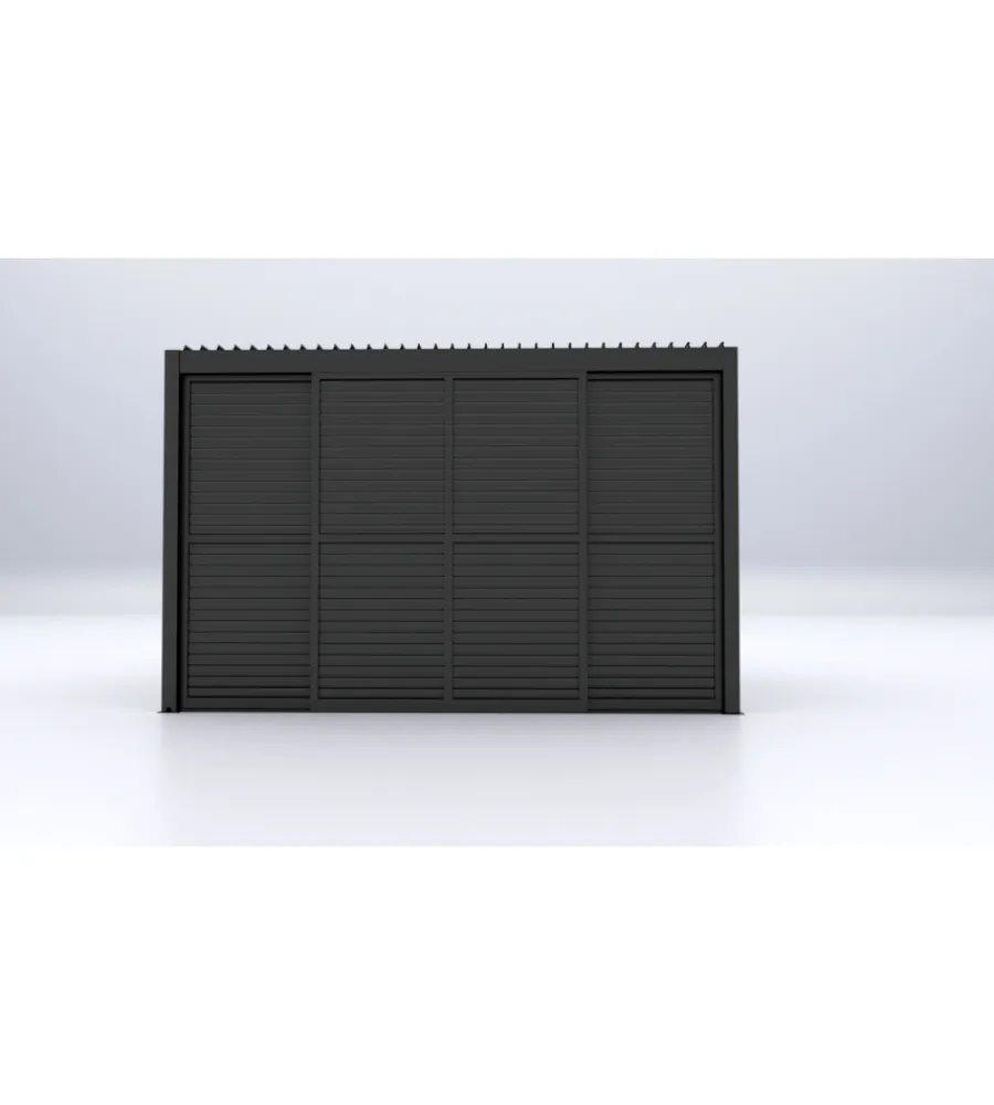 Coperture Per Esterno E Accessori- Parete laterale a pannelli scorrevoli per pergole riviera "sliding blind" in alluminio antracite lato 4 m
