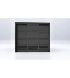 Coperture Per Esterno E Accessori- Parete laterale a pannelli scorrevoli per pergole riviera "sliding blind" in alluminio antracite lato 3 m