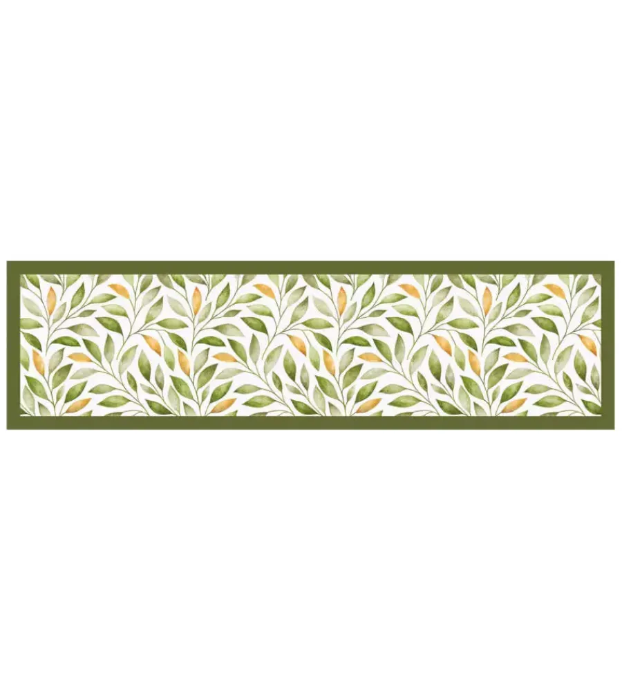Clearance Passatoia in vinile "runner" fantasia "emerald ramage", 180x50 cm Tessile D'Arredo