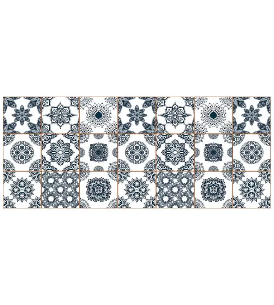 New Passatoia in vinile "runner" fantasia "summer tiles", 120x50 cm Tessile D'Arredo