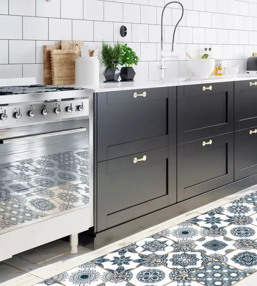 New Passatoia in vinile "runner" fantasia "summer tiles", 120x50 cm Tessile D'Arredo
