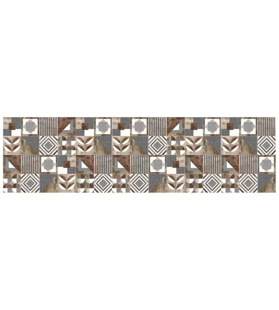 Tessile D'Arredo- Passatoia in vinile "runner" fantasia "brown cementine", 180x50 cm