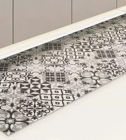 Passatoia in vinile "runner" fantasia "piastrelle grigie", 120x50 cm Tessile D'Arredo