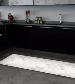 Tessile D'Arredo|Passatoia in vinile "runner" fantasia "white marble", 180x50 cm