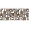 Tessile D'Arredo|Passatoia in vinile "runner" fantasia "brown cementine", 120x50 cm